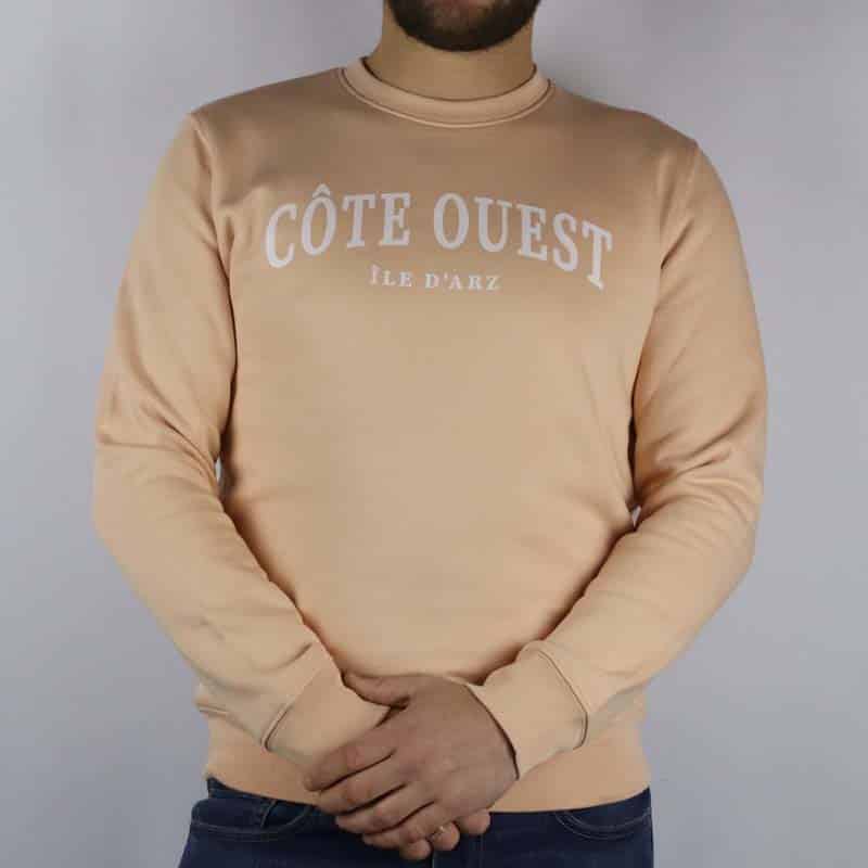 Sweat côte ouest île d'Arz abricot 3