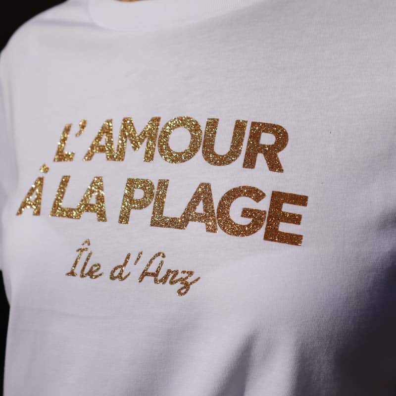 T-shirt amour à la plage île d'Arz